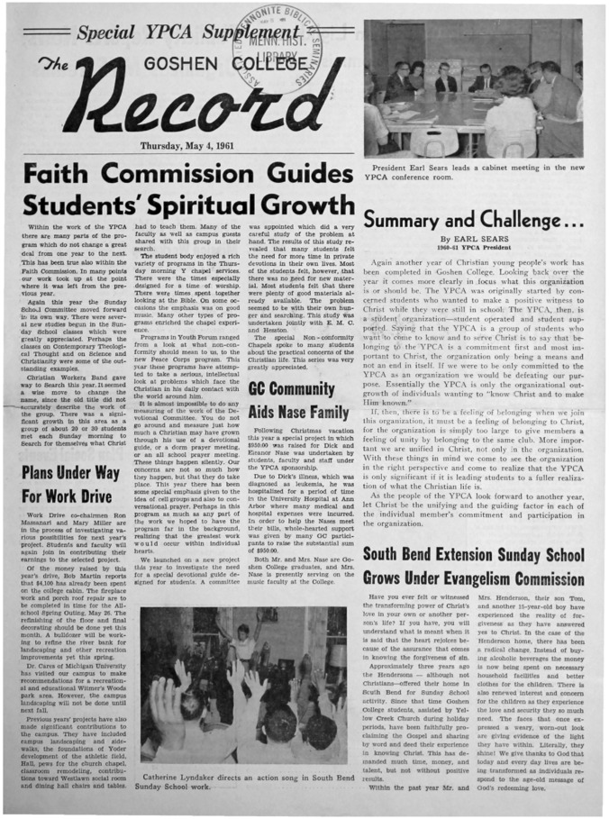 The Goshen College Record - Vol. 62 No. - (May 4, 1961) Thumbnail
