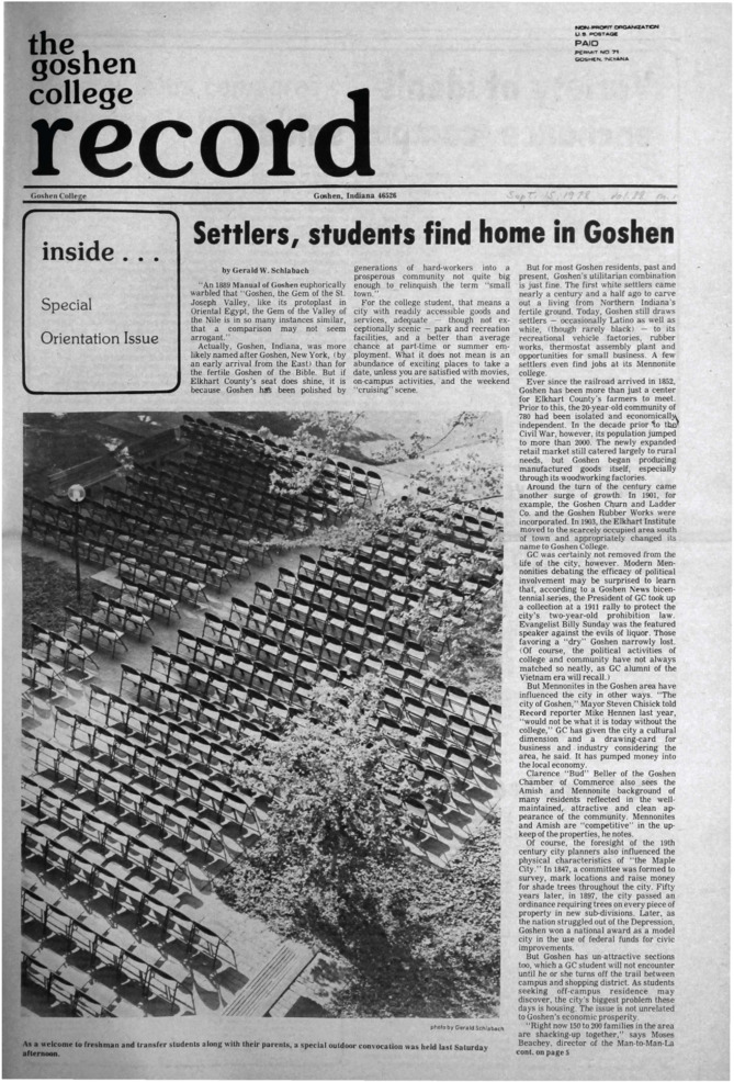 The Goshen College Record Newspaper Collection Miniature