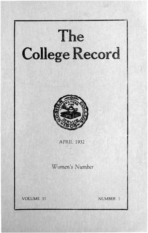 The Goshen College Record - Vol. 33 No. 7 (April 1932) Thumbnail